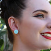 Erstwilder Essentials Circle Marble Resin Stud Earrings - Mint EE0004-MA4300