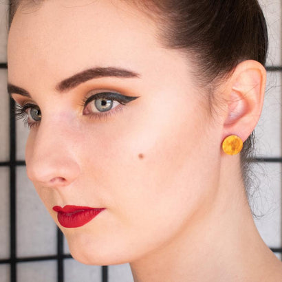 Erstwilder Essentials Circle Ripple Resin Stud Earrings - Gold EE0004-RI6500