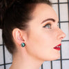 Erstwilder Essentials Circle Chunky Glitter Resin Stud Earrings - Teal EE0004-CG4400