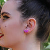 Erstwilder Essentials Crescent Moon Solid Glitter Resin Stud Earrings - Purple EE0006-G5000