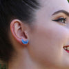 Erstwilder Essentials Crescent Moon Marble Resin Stud Earrings - Blue EE0006-MA3000