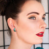 Erstwilder Essentials Crescent Moon Ripple Glitter Resin Stud Earrings - Emerald EE0006-RG4100