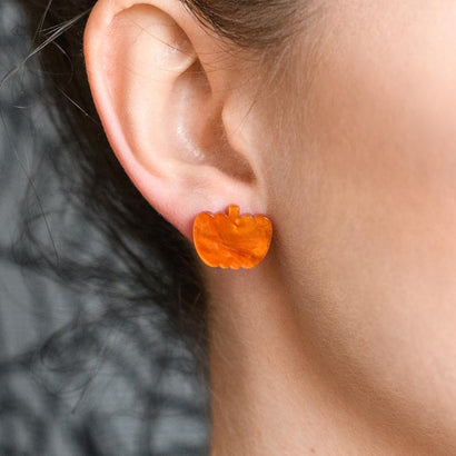 Erstwilder Essentials Pumpkin Ripple Resin Stud Earrings - Orange EE0013-RI6000
