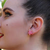 Star Marble Resin Stud Earrings - Pink