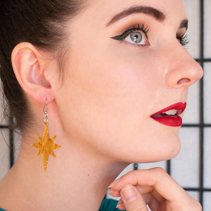 Erstwilder Essentials Starburst Ripple Resin Drop Earrings - Gold EE1002-RI6500