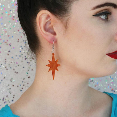 Erstwilder Essentials Starburst Ripple Resin Drop Earrings - Orange EE1002-RI6100