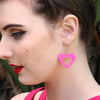 Erstwilder Essentials Heart Bubble Resin Drop Earrings - Pink EE1005-BU2000