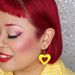 Erstwilder Essentials Heart Bubble Resin Drop Earrings - Yellow EE1005-BU6000