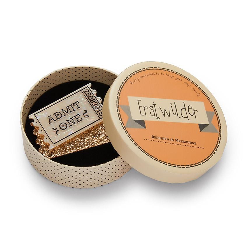 Erstwilder Admit One Ticket Brooch BH6843-6581