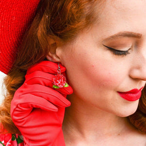 Erstwilder Budding Romance Rose Drop Earrings E6929-1040