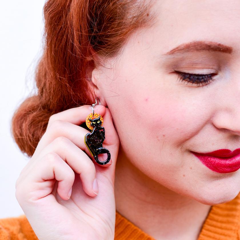 Chat noir earrings deals
