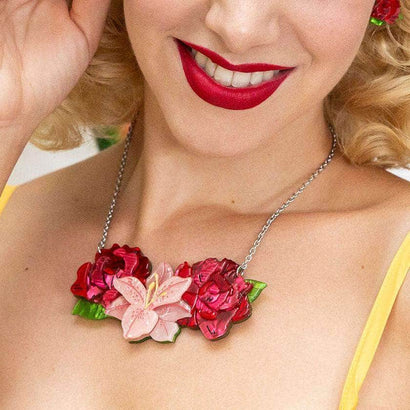Erstwilder Tickled Pink Flower Necklace (Small) N6801-1020