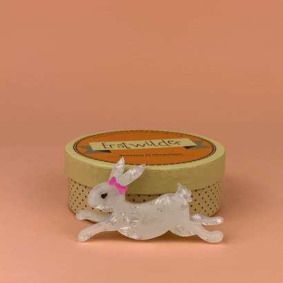 Erstwilder Marshmallow Rabbit Brooch BH7057-8220