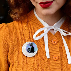 Erstwilder Cara the Halloween Kitty Mini Brooch MN0005-8050