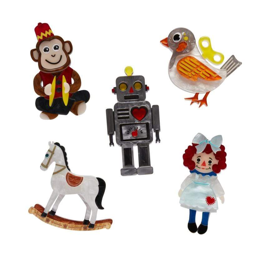 Erstwilder Toy Minis Brooch Set - 5 Pack MNX0003-0001