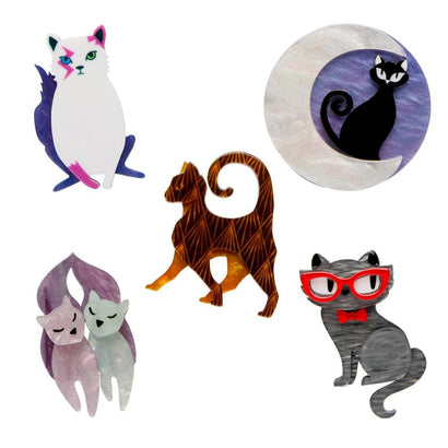 Erstwilder Cat Minis Brooch Set - 5 Pack MNX0001-0001