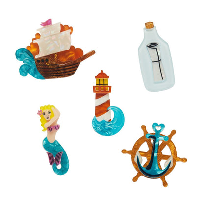 Erstwilder Nautical Minis Brooch Set - 5 Pack MNX0002-0001