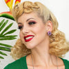On Sleeping Eyelids Pansy Earrings