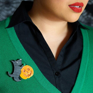 Erstwilder Patch the Pumpkin Pup Brooch BH6909-7361