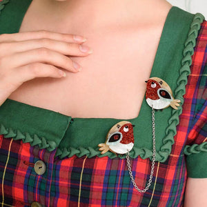 Erstwilder Red Robin Cardigan Clips BH7164-1080