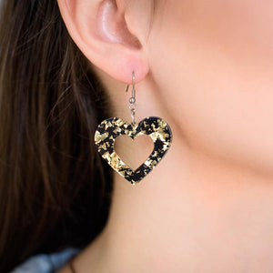Erstwilder Essentials Heart Chunky Glitter Resin Drop Earrings - Yellow EE1005-CG6000