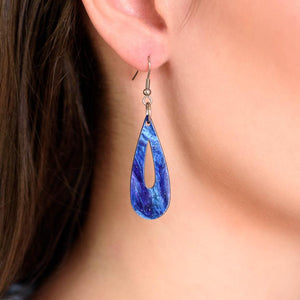 Erstwilder Essentials Rain Drop Ripple Glitter Drop Earrings - Blue EE1016-RG3000
