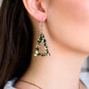 Tree Chunky Glitter Resin Drop Earrings - Gold