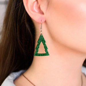 Erstwilder Essentials Tree Glitter Drop Earrings - Green EE1010-SG4000