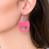 Tulip Bubble Resin Drop Earrings - Rose Pink