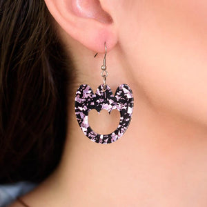 Erstwilder Essentials Tulip Chunky Glitter Resin Drop Earrings - Pink EE1015-CG2000