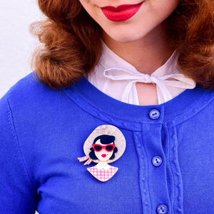 Erstwilder Picnic Portrait Brooch BH6032-9010