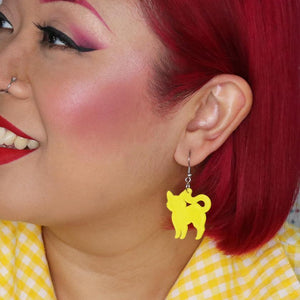 Erstwilder Essentials Pussy Cat Bubble Resin Drop Earrings - Yellow EE1012-BU6000