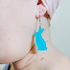 Bunny Bubble Resin Drop Earrings - Teal