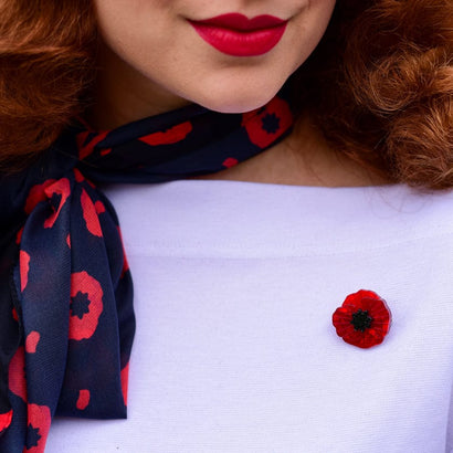 Poppy Field Mini Brooch  -  Erstwilder  -  Quirky Resin and Enamel Accessories