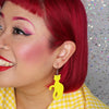 Erstwilder Essentials Sitting Cat Bubble Resin Drop Earrings - Yellow EE1017-BU6000