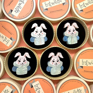 Erstwilder Snuggly Buffy Bunny Brooch BH6934-8010