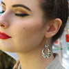 Teardrop Chunky Glitter Resin Drop Earrings - Holographic Silver
