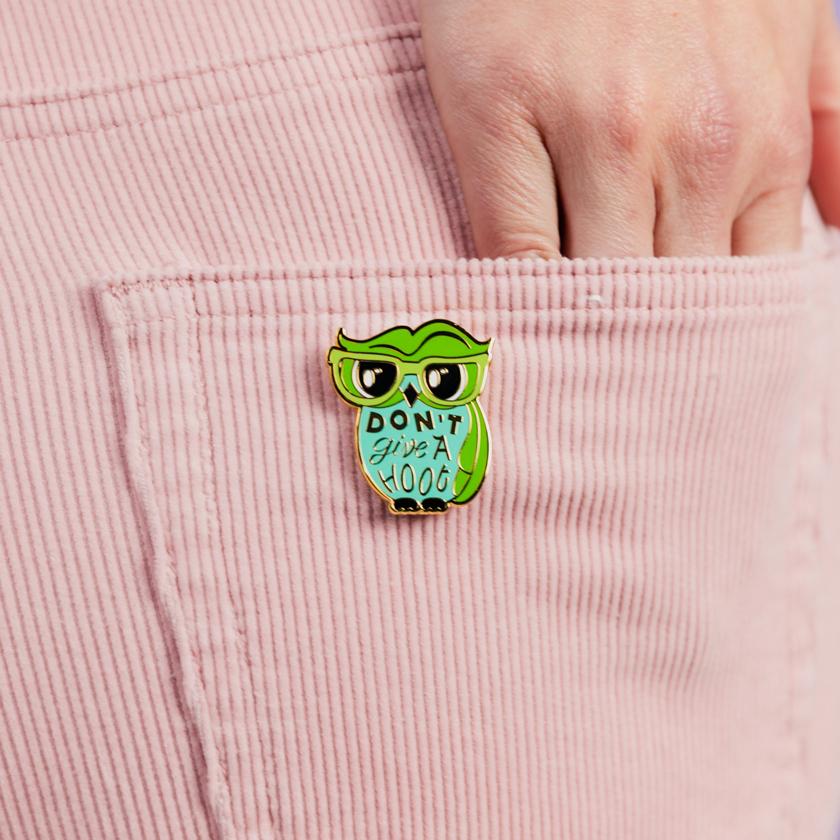 Erstwilder Don't Give a Hoot Enamel Pin EP0117-4043