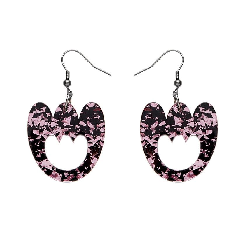 Erstwilder Essentials Tulip Chunky Glitter Resin Drop Earrings - Pink EE1015-CG2000