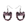 Tulip Chunky Glitter Resin Drop Earrings - Pink