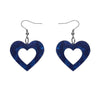 Erstwilder Essentials Heart Ripple Glitter Resin Drop Earrings - Blue EE1005-RG3000