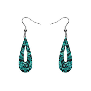 Erstwilder Essentials Rain Drop Chunky Glitter Resin Drop Earrings - Teal EE1016-CG4400