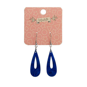 Erstwilder Essentials Rain Drop Textured Resin Drop Earrings - Blue EE1016-T3000
