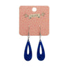 Rain Drop Textured Resin Drop Earrings - Blue