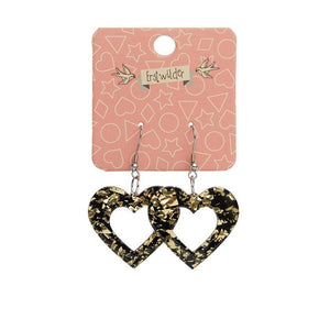 Erstwilder Essentials Heart Chunky Glitter Resin Drop Earrings - Yellow EE1005-CG6000