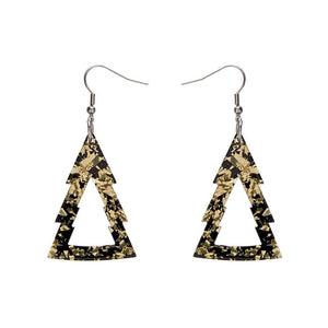 Erstwilder Essentials Tree Chunky Glitter Resin Drop Earrings - Gold EE1010-CG6500