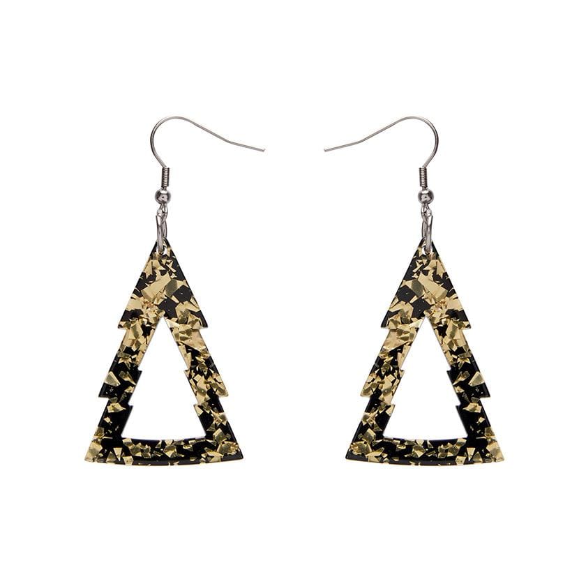 Erstwilder Essentials Tree Chunky Glitter Resin Drop Earrings - Gold EE1010-CG6500