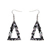Tree Chunky Glitter Resin Drop Earrings - Holographic Silver