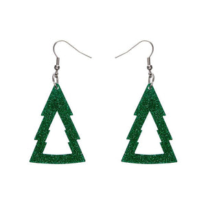 Erstwilder Essentials Tree Glitter Drop Earrings - Green EE1010-SG4000
