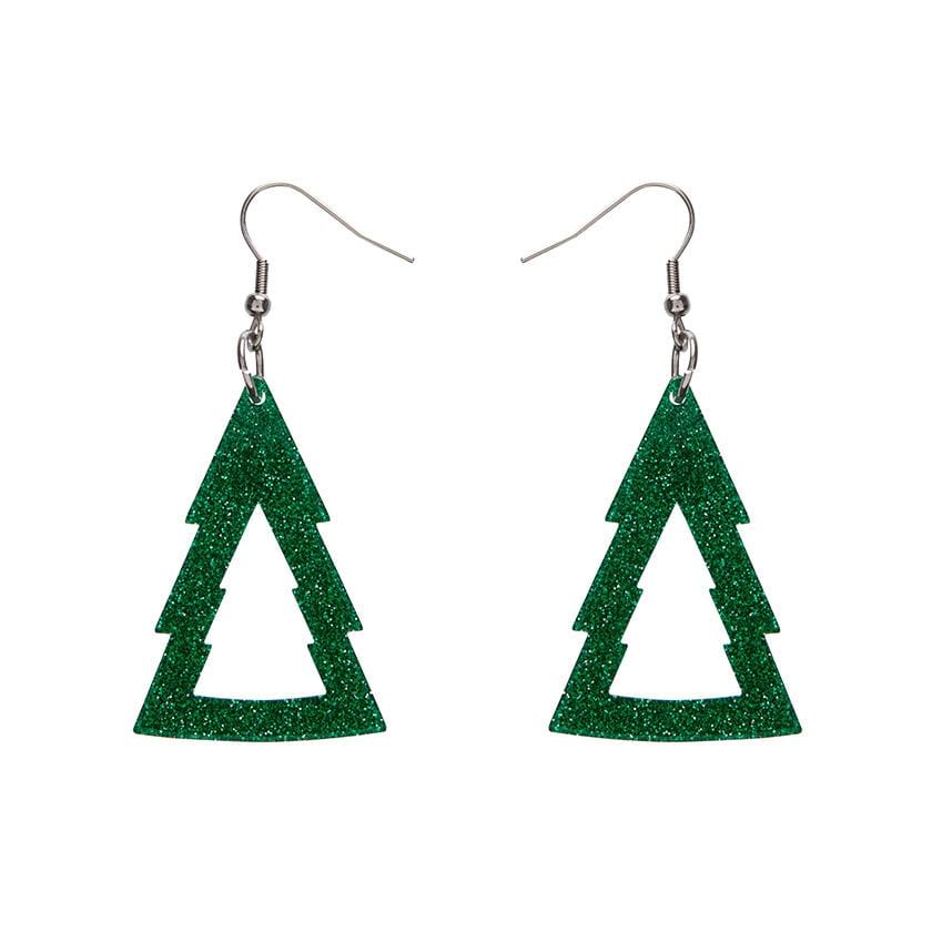 Erstwilder Essentials Tree Glitter Drop Earrings - Green EE1010-SG4000